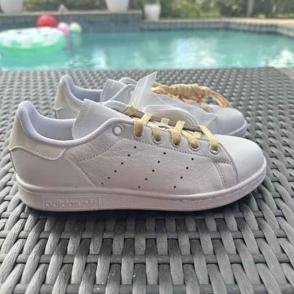 Adidas Stan Smith White Easy Yellow Women's Athletic Shoes FW8494 Size 5.5