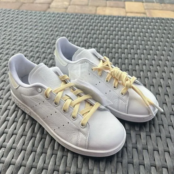 Adidas Stan Smith White Easy Yellow Women's Athletic Shoes FW8494 Size 5.5