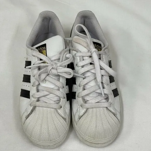 Adidas Superstar C Unisex Kids White Lace Up BA8378 Comfort Sneaker Shoes Size 4