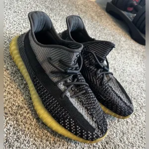 Adidas Yeezy Boost 350 V2 Mens 12.5 Black Fz5000 Low Cut Sneakers Easy Shoes
