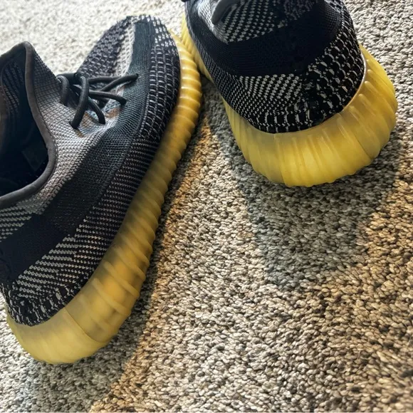 Adidas Yeezy Boost 350 V2 Mens 12.5 Black Fz5000 Low Cut Sneakers Easy Shoes