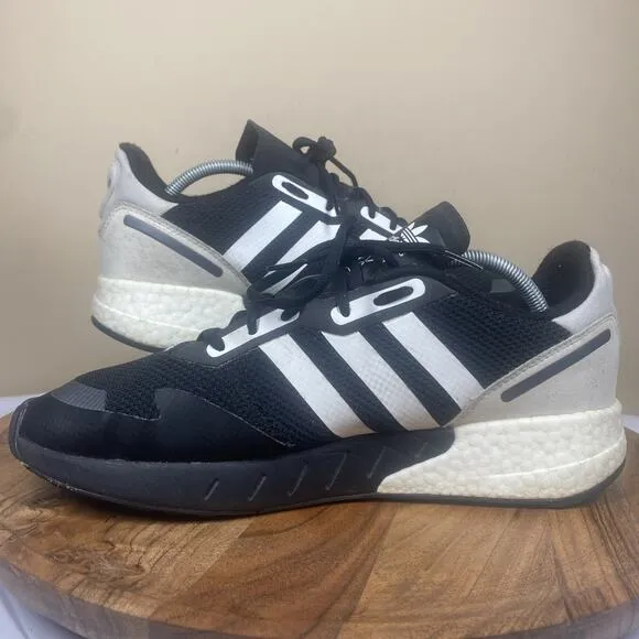 Adidas ZX 1K Boost Mens Black And White Size 12 Athletic Running Shoes
