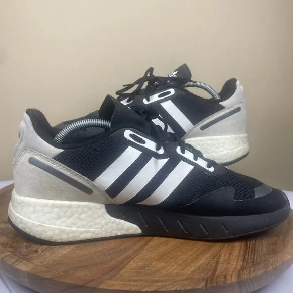 Adidas ZX 1K Boost Mens Black And White Size 12 Athletic Running Shoes