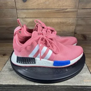 Adidas NMD_R1 Sneakers Pink White FX7073 Women’s Size 6.5 Lace Up Shoes Athletic