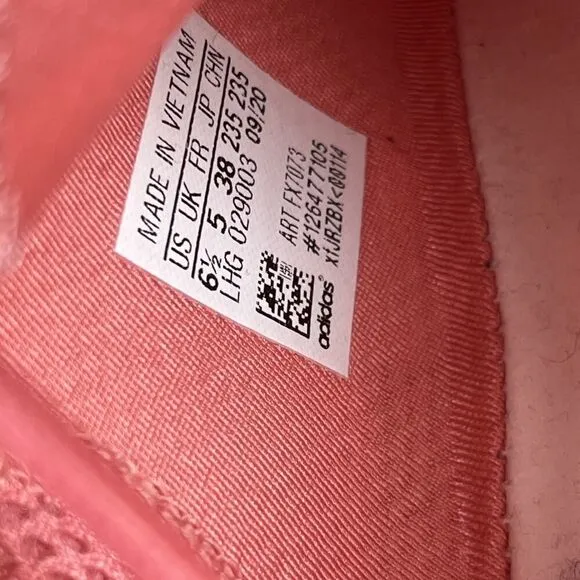 Adidas NMD_R1 Sneakers Pink White FX7073 Women’s Size 6.5 Lace Up Shoes Athletic