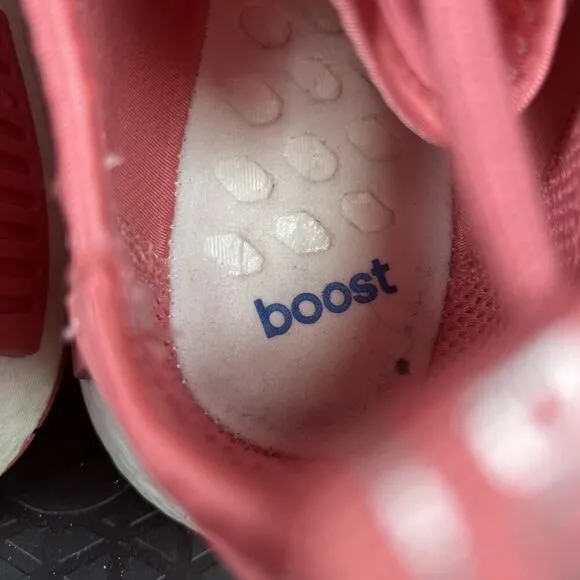 Adidas NMD_R1 Sneakers Pink White FX7073 Women’s Size 6.5 Lace Up Shoes Athletic