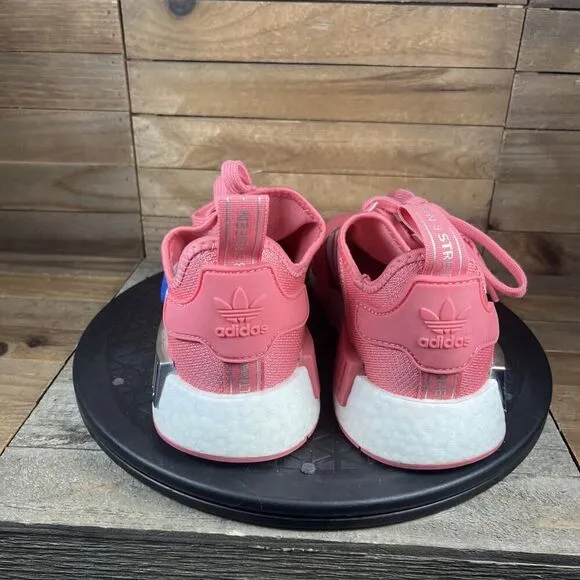 Adidas NMD_R1 Sneakers Pink White FX7073 Women’s Size 6.5 Lace Up Shoes Athletic