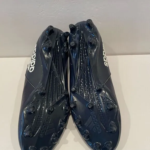 Adidas White and Blue Football Cleats Shoes with Quick-Lace System
