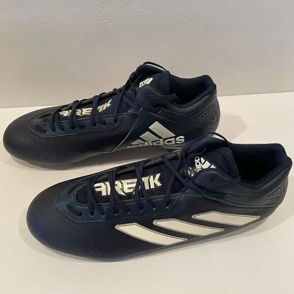 Adidas White and Blue Football Cleats Shoes with Quick-Lace System