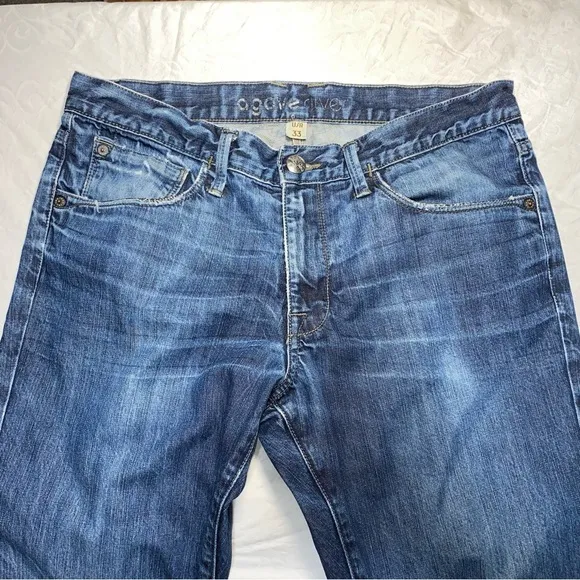 Agave River Men’s Jeans 33 Waist Designer Distressed Weathered Slim Skinny Fit