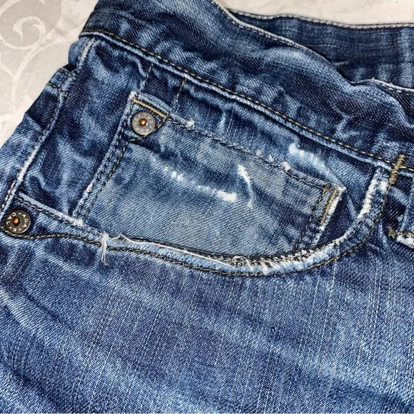 Agave River Men’s Jeans 33 Waist Designer Distressed Weathered Slim Skinny Fit