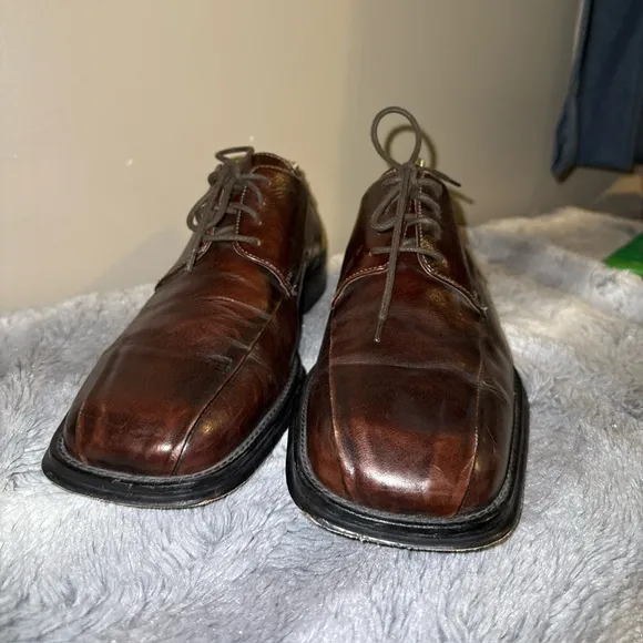 Aldo Shoes Men 43 US 10 Dress Oxford Brown Leather Comfort Lace Academia Office