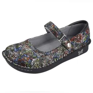 Alegria Belle Cathedral Slim Mary Jane Leather Multi-Colored Velcro Shoe-Sz 37