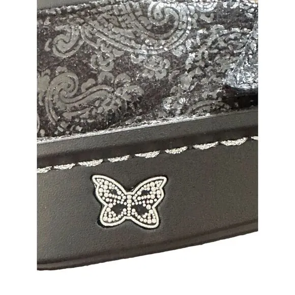 Alegria Dayna Black Paisley Mary Jane Shoes Size 37 WIDE. US Size 7 - 7 1/2 WIDE