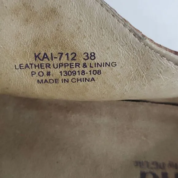Alegria Kaitlyn Cognac Burnish Snake Professional Shoes Size EU 38 US 8/8.5
