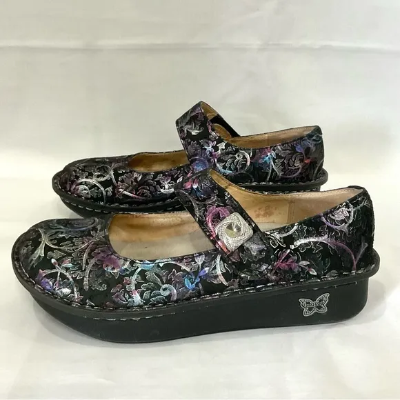 Alegria Paloma PRO Mary Jane Shoes Lovely Metallic Leather EU Sz 38 US 8/8.5