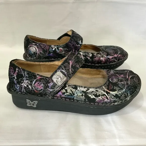 Alegria Paloma PRO Mary Jane Shoes Lovely Metallic Leather EU Sz 38 US 8/8.5