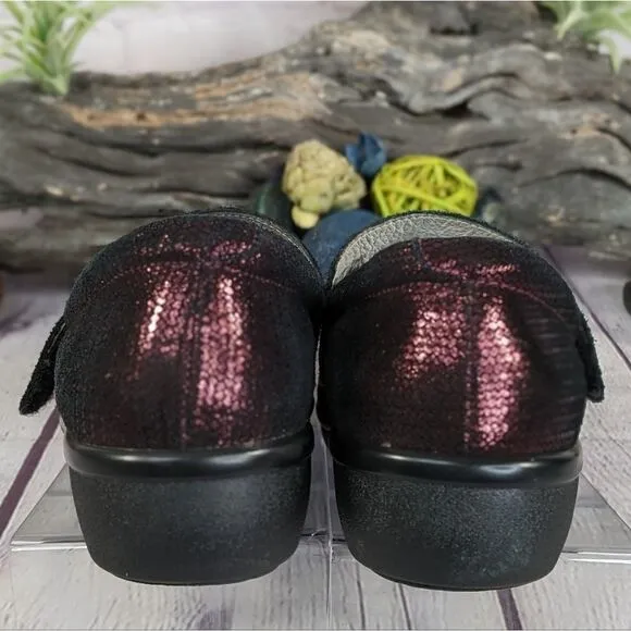 Alegria Lauryn Burgundy Metallic Comfort Shoes Clogs