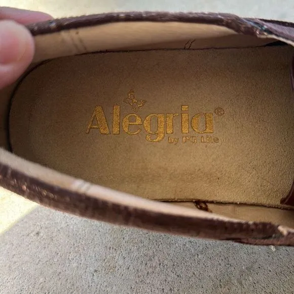 Alegria Maditerlockin Choco Leather Shoes Women’s Size 39