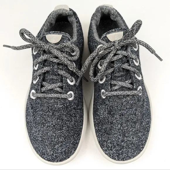 Allbirds Lace Up Sneakers Wool Runners  Washable Eco Friendly Gray Gorpcore 7