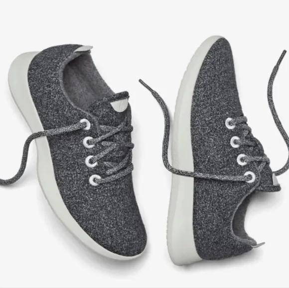 Allbirds Lace Up Sneakers Wool Runners  Washable Eco Friendly Gray Gorpcore 7