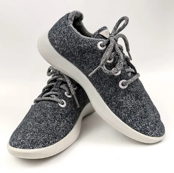 Allbirds Lace Up Sneakers Wool Runners  Washable Eco Friendly Gray Gorpcore 7