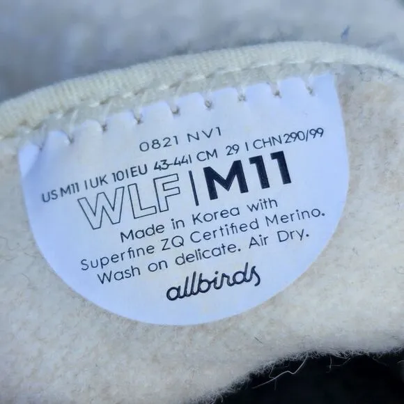 ALLBIRDS SHERPA - Mens Slip On - SIZE 11