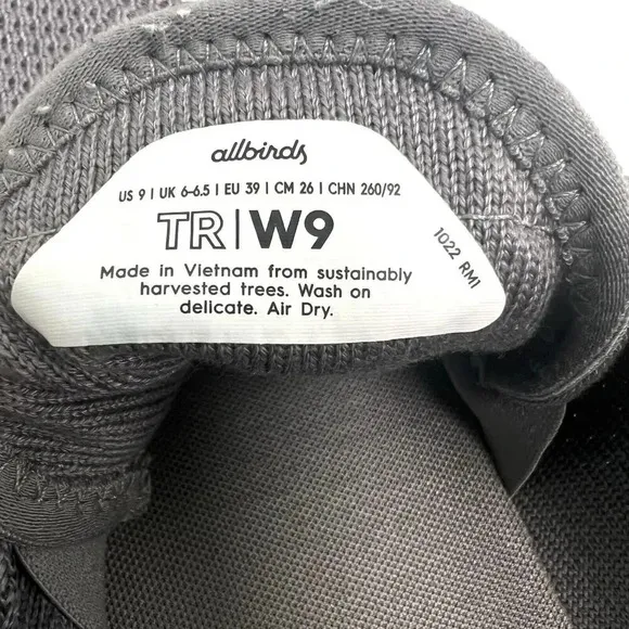 Allbirds Tree Runners Women’s Size 9 Gray Mist Running Shoes Sneakers Athletic