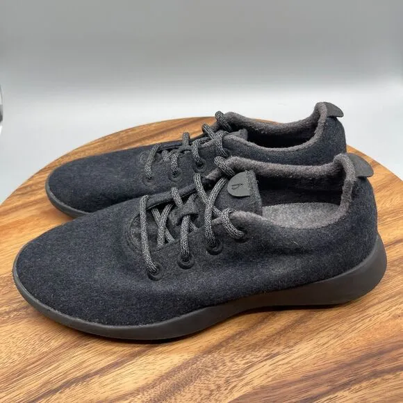 Allbirds Wool Runners Mens Size 10 Raven Black Soles Running Comfort Sneakers