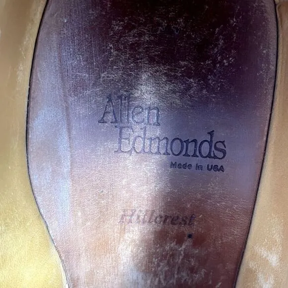 ALLEN EDMONDS Hillcrest Bourbon Oxford Dress Shoes Made In USA Men's 10.5 E WIDE