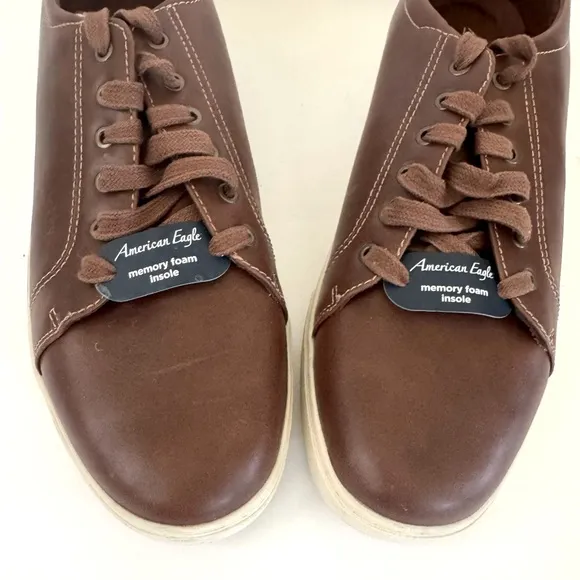 American Eagle Drew Ox Lace-up Memory Foam Sneaker Shoes,Mocha Brown,Size 12,NWT