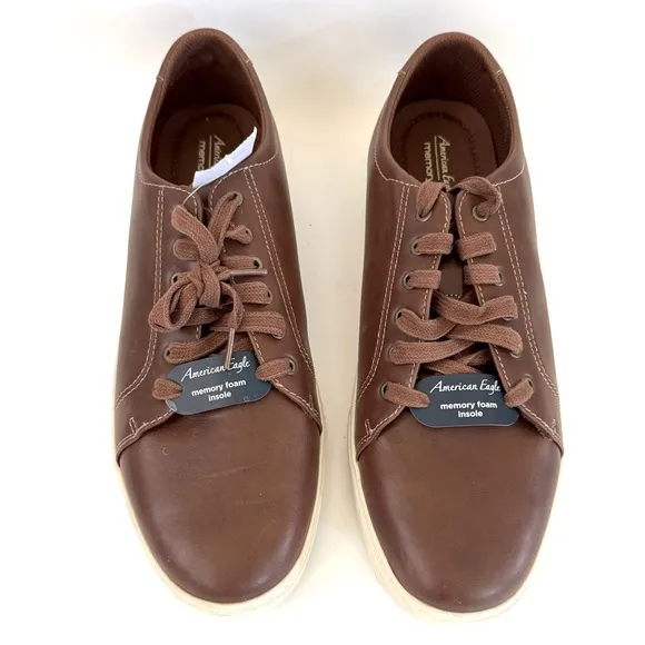 American Eagle Drew Ox Lace-up Memory Foam Sneaker Shoes,Mocha Brown,Size 12,NWT