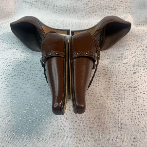 ANN KLEIN New York Brown Pointed Toe Criss Cross Design