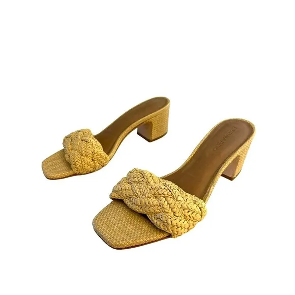 Anthropologie Bernardo Bali Heeled Mule Sandal Shoes Sz 7.5 NEW