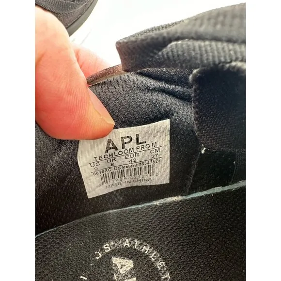 APL Mens Size 9 Black Knit Techloom Pro Running Shoes