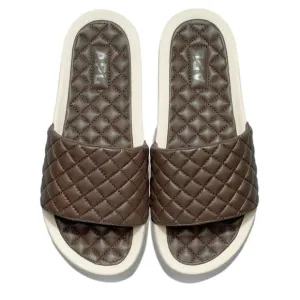 APL Quilted Leather Brown Slides 8