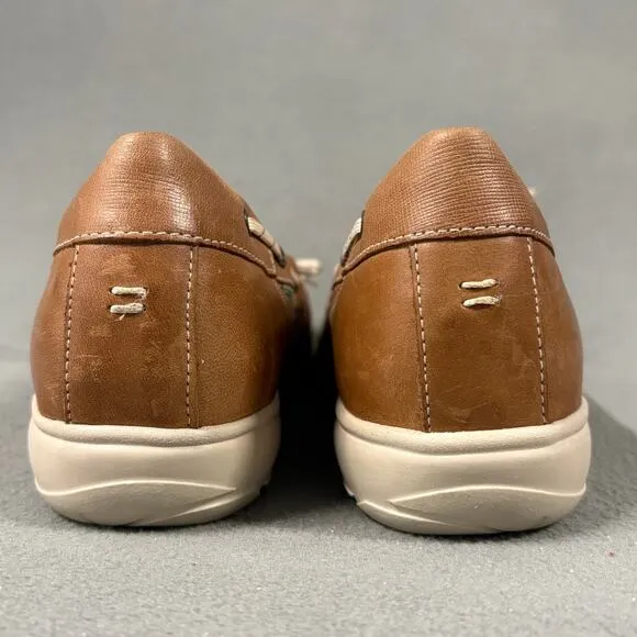 Aravon Boat Shoes 9.5 B Brown Women’s Leather Comfort Shoes