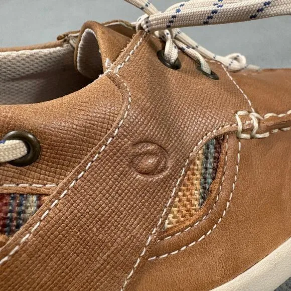 Aravon Boat Shoes 9.5 B Brown Women’s Leather Comfort Shoes