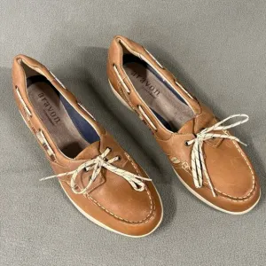 Aravon Boat Shoes 9.5 B Brown Women’s Leather Comfort Shoes