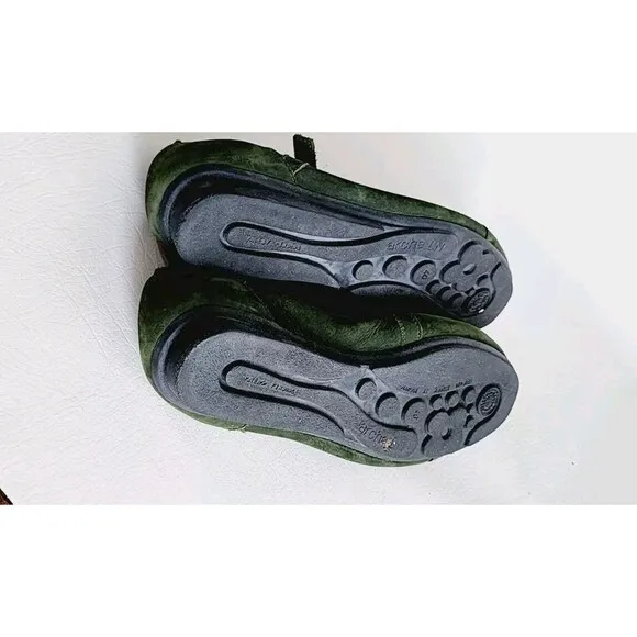 ARCHE Olive Green Leather  Mary Jane Comfort Shoes Size 40 EU Classic