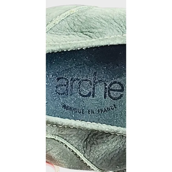 ARCHE Olive Green Leather  Mary Jane Comfort Shoes Size 40 EU Classic