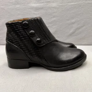 Ariat Spat Womens Size 6 (B) Ankle Boots Black Leather Pull On Snap Closure