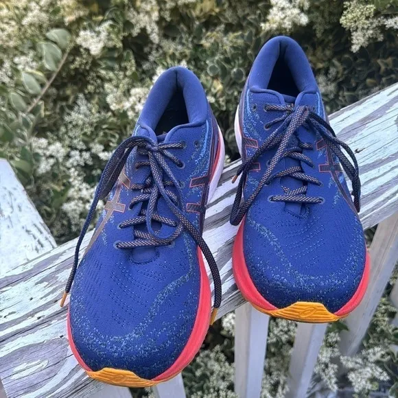Asics 🔥blue orange and black running shoes