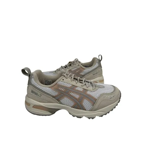 Asics Gel 1090 V2 Womens Trainers Asics  Running Gym Shoes White/Maple Sugar 6