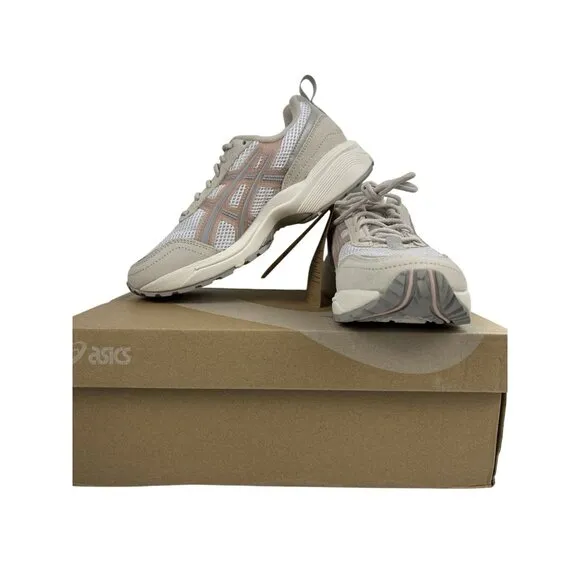 Asics Gel 1090 V2 Womens Trainers Asics  Running Gym Shoes White/Maple Sugar 6