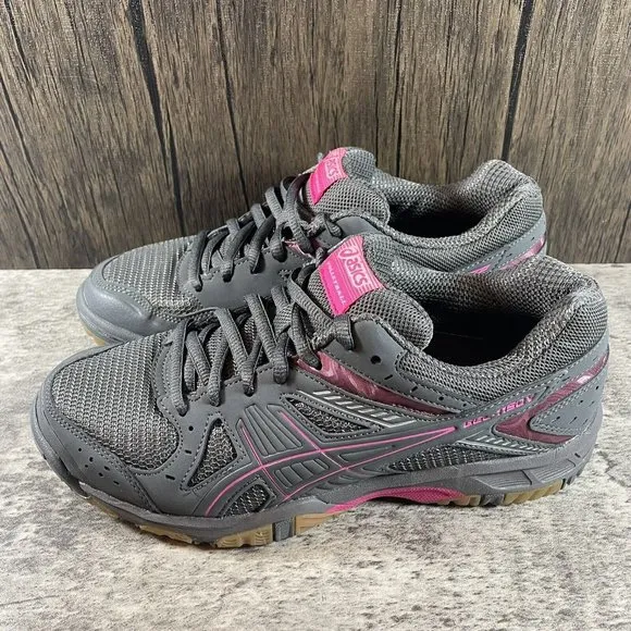 Asics Gel 1150V B457Y Womens Size 7 Volleyball Shoes Gray Pink a5