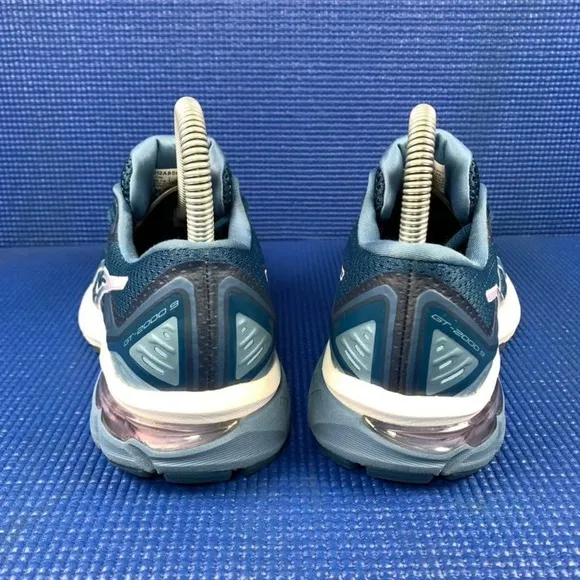 ASICS GEL-2000 9 Women`s Size 5.5 Blue White Athletic Running Shoes 1012A859