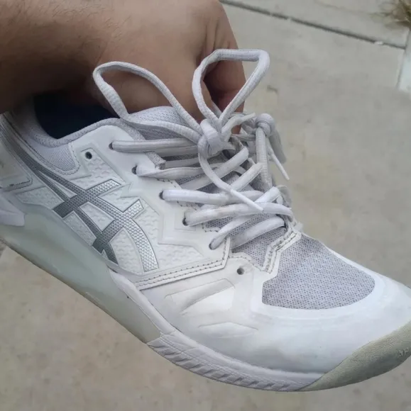Asics Gel Challenger 12 Tennis Shoes Mens 9.5 US White Silver Sneakers Athletic