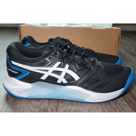 ASICS Gel Challenger 13 Black/Electric Blue Shoes Mens Size 7 EU 40 NWT 1041A222