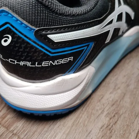 ASICS Gel Challenger 13 Black/Electric Blue Shoes Mens Size 7 EU 40 NWT 1041A222